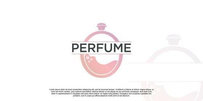 Perfume logo design with creative concept Premium Vector