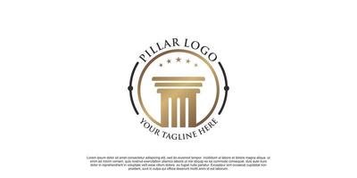 Pillar logo design unique concept Premium Vector