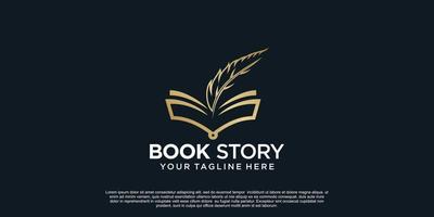 Book story logo design with simple concept Premium Vector Part 1