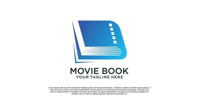 Movie book logo design creative concept Premium Vector