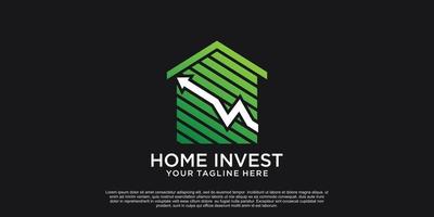 hogar invertir logo diseño único concepto prima vector parte 1