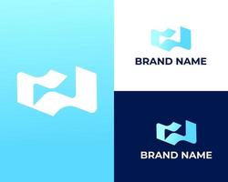 Flat WM logo, WM letter logo design, Monogram logo vector