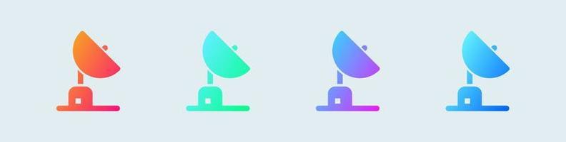 Satellite solid icon in gradient colors. Signal antenna signs vector illustration.