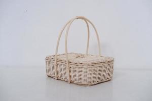 beautiful wicker basket as a background photo