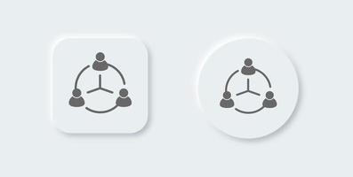 Networking solid icon in neomorphic design style. Relation signs vector illustration.