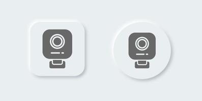 Webcam solid icon in neomorphic design style. Video camera signs vector illustration.