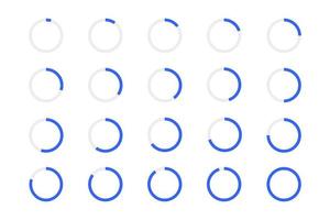 Round loading bars. Progress, waiting or download symbols set. Infographic animation elements for website interface vector