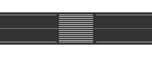 Empty straight road with crosswalk marking. Overhead view. Roadway horizontal template isolated on white background. Transport element of city map vector