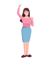 personaje mujer creciente manos arriba png