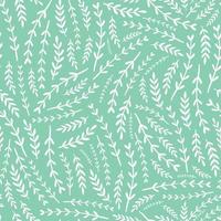 Floral seamless pattern with small tiny branches on mint background. Good for spring textile patterns, bedding, scrapbooking, stationary, wallpaper, wrapping paper and packaging. EPS 10 vector