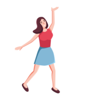 character woman rising hands up png