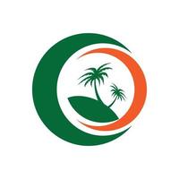 Palm tree summer logo and symbol template vector design