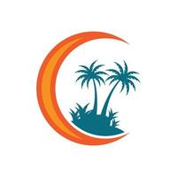 Palm tree summer logo and symbol template vector design