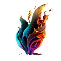 Colorful Fire Flame Isolated on transparent Background, Colorful Wavy Fire Ball in transparent Background png