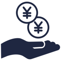 yen symbol finansiera och investering platt ikon element uppsättning png