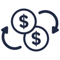 dollar coin money exchange icon png