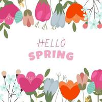 Hello spring banner. Happy spring Day. Fashionable styling. vector