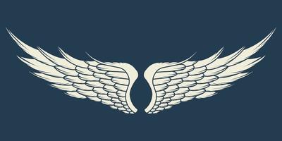 Vector logo icon white angel wings