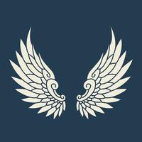 icono del logotipo vectorial alas de ángel blanco vector