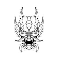 premium vector Japnese oni mask devil hand drawn illustration