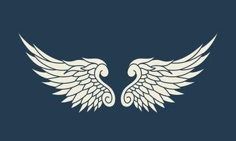 Vector logo icon white angel wings