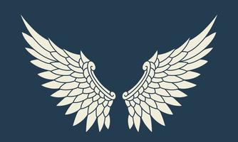 icono del logotipo vectorial alas de ángel blanco vector