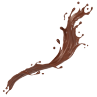 Chocolate isolated splashes wave. 3D render illustration png