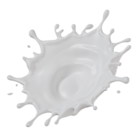 milk splashes isolated. 3D render illustration png