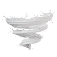 leite isolado salpicos espiral. 3d render ilustração png
