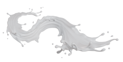 milk isolated splashes wave. 3D render illustration png