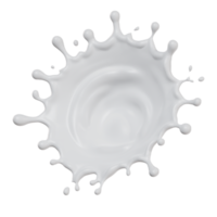 milk splashes isolated. 3D render illustration png