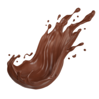 Chocolate isolated splashes. 3D render illustration png