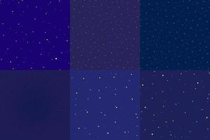 Starry night sky. A set of drawings of star constellations, white on a dark blue background. Vector illustration in a flat style.