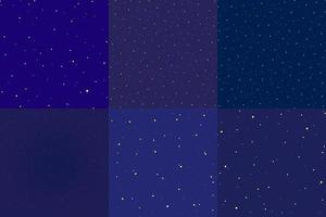 Starry night sky. A set of drawings of star constellations, white on a dark blue background. Vector illustration in a flat style.