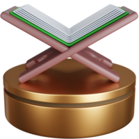 3D Rendering Islamic book on the podium isolated png