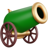 3D Rendering ramadan cannon isolated png