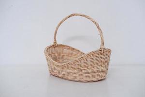 beautiful wicker basket as a background photo