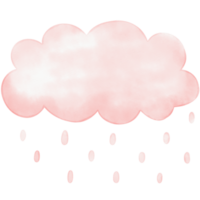 schattig waterverf bewolkt regen illustratie png