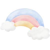 regnbåge moln vattenfärg illustration png
