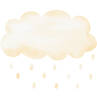 linda acuarela nublado lluvia ilustración png