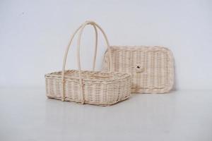 beautiful wicker basket as a background photo