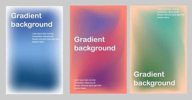 set of gradient backgrounds vector