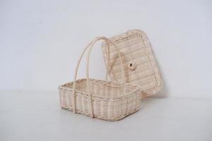 beautiful wicker basket as a background photo