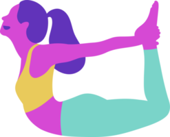 Young woman doing yoga fitness exercises png