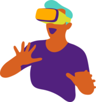 enthousiaste dans virtuel réalité png
