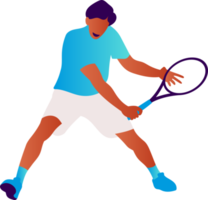 jeune homme jouant au tennis sur le court png