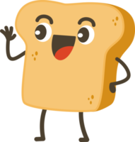 Smiling Bread Cartoon Character. png