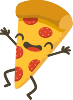 souriant Pizza dessin animé personnage. png