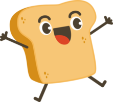 sorridente pão desenho animado personagem. png