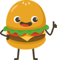 sorridente Hamburger desenho animado personagem. png